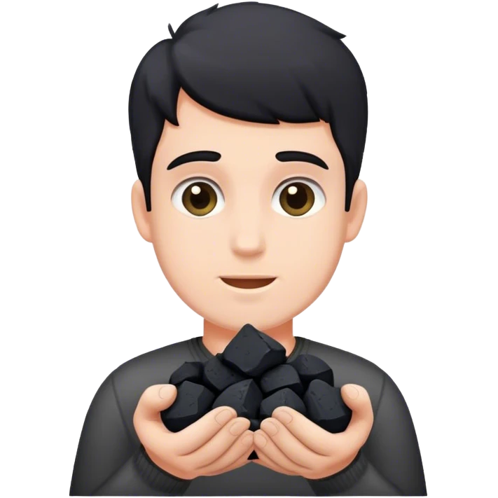 Trump holds coal in his hands emoji