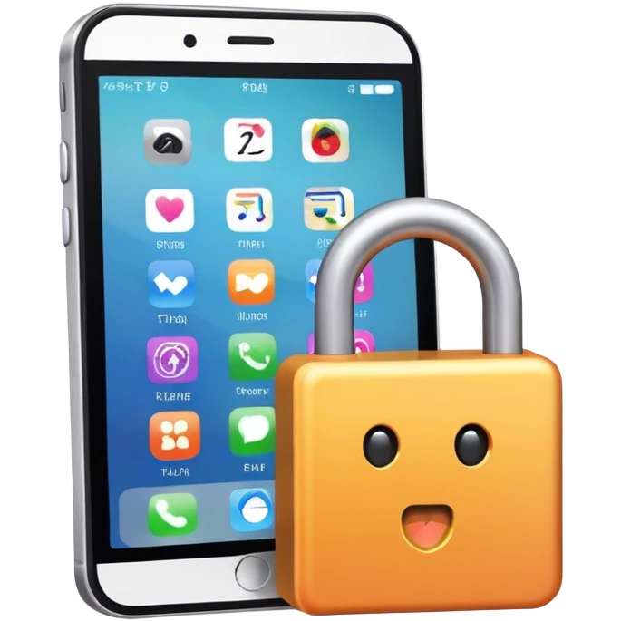 mobile phone and lock emoji