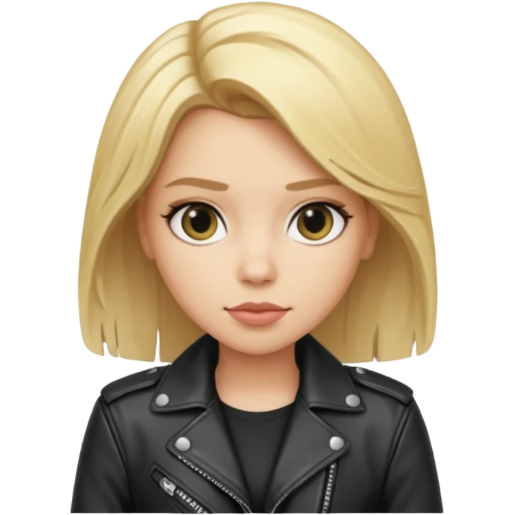 dinah blonde hair jane wear leather jacket emoji