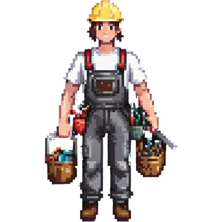 full body labour worker carrying tools emoji