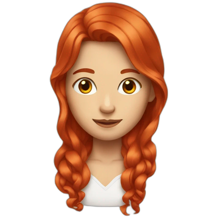 Long red head emoji
