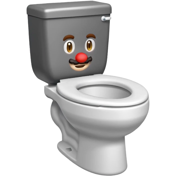 Mario's neck and head only sticking out of a white toilet emoji
