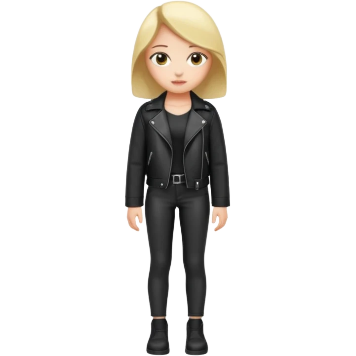 girl in leather jocket, full body emoji