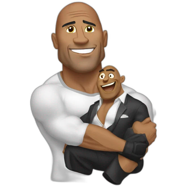 the rock with dumble emoji