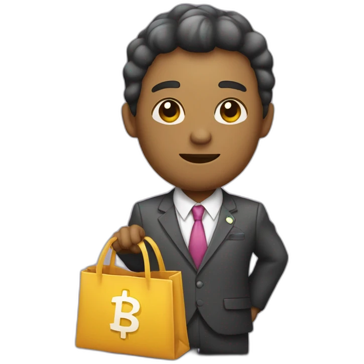 Un ladron con traje de ladron y cargando un saco de dinero emoji