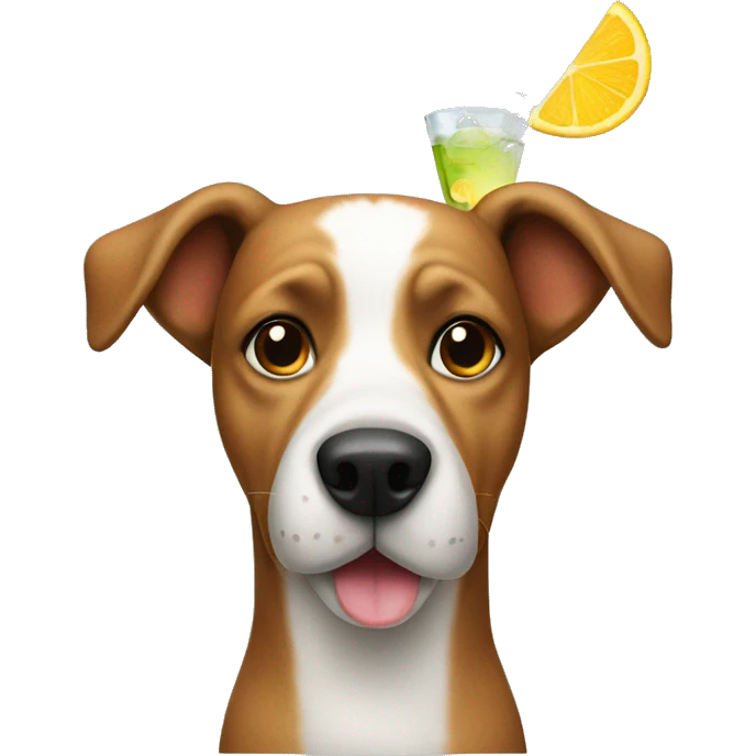 dog with a cocktail emoji