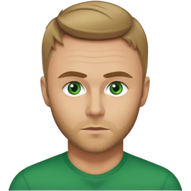 Gary Barlow with dark blonde hair, green eyes emoji