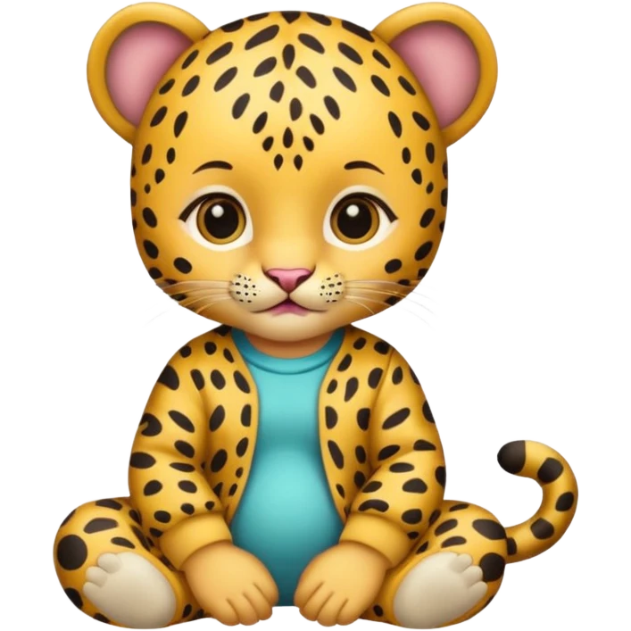baby with leopard patterned clothes emoji