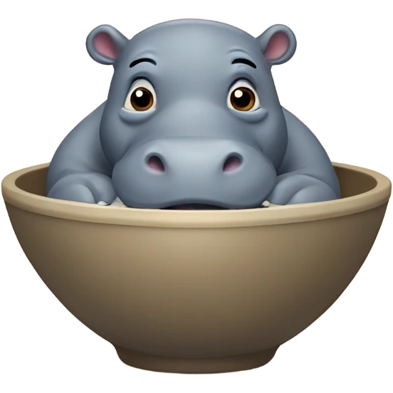 Hippo in a bowl emoji