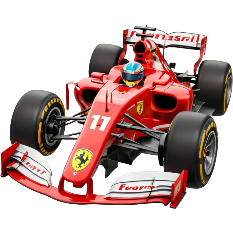 Make a Ferrari f1 car with leclerc driving it emoji emoji