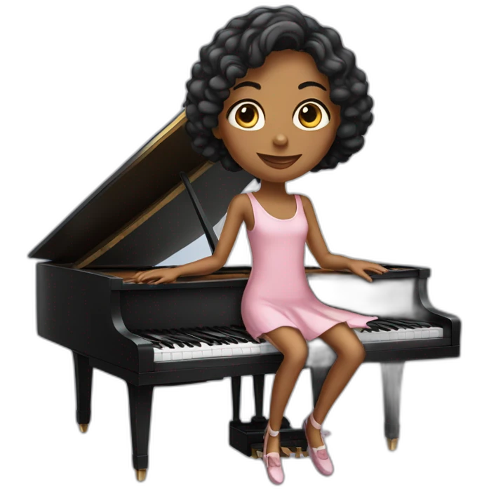 pianist girl with piano emoji