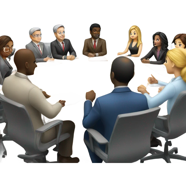 team meeting at a table emoji