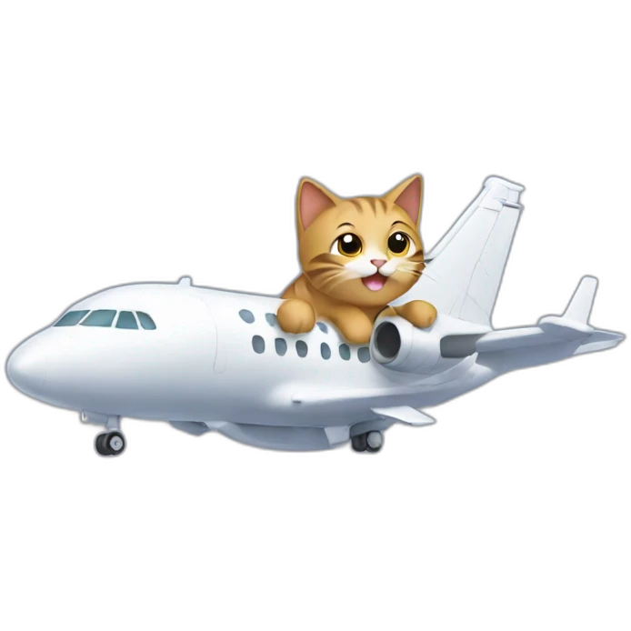 Cat going down from a plane emoji