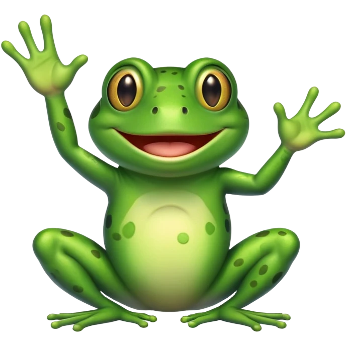 smiling frog waving emoji