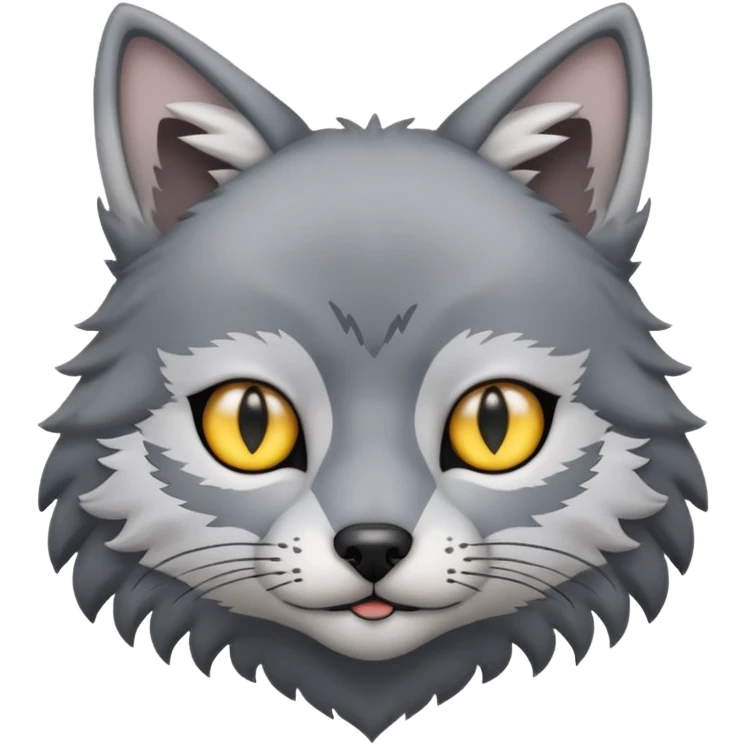 Cat and wolf mix with “small” slim eyes emoji