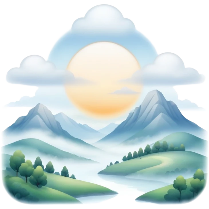 Fresh morning mist scene  emoji