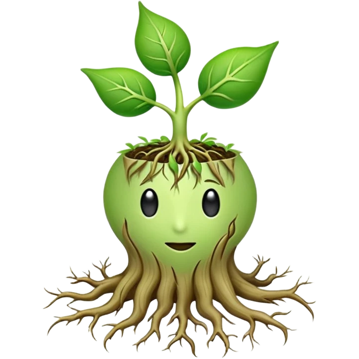sprout with roots emoji