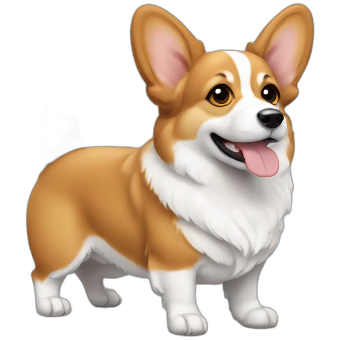 corgi like dog but more white than brown emoji