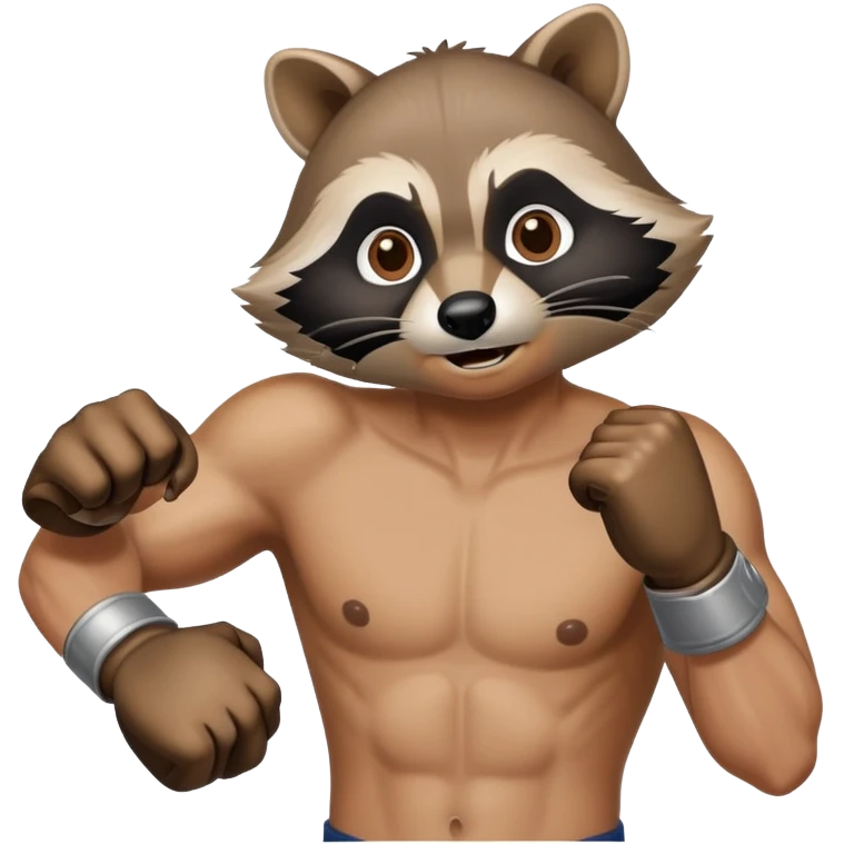 Man punching a raccoon  emoji