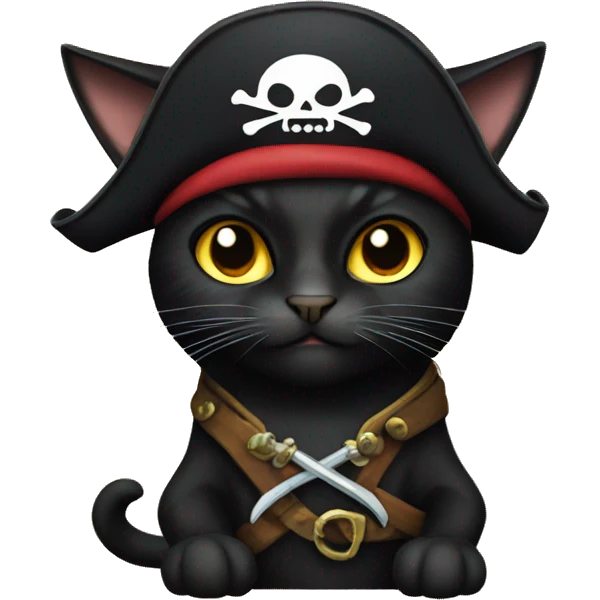 black cat one pirate emoji