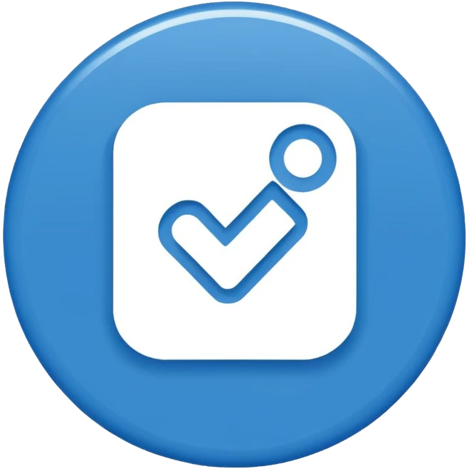 instagram verified badge emoji, blue circle, white check mark, flat design, minimal, official instagram style, no text emoji