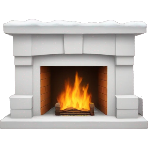 Winter Pink FirePlace, with snow on it emoji