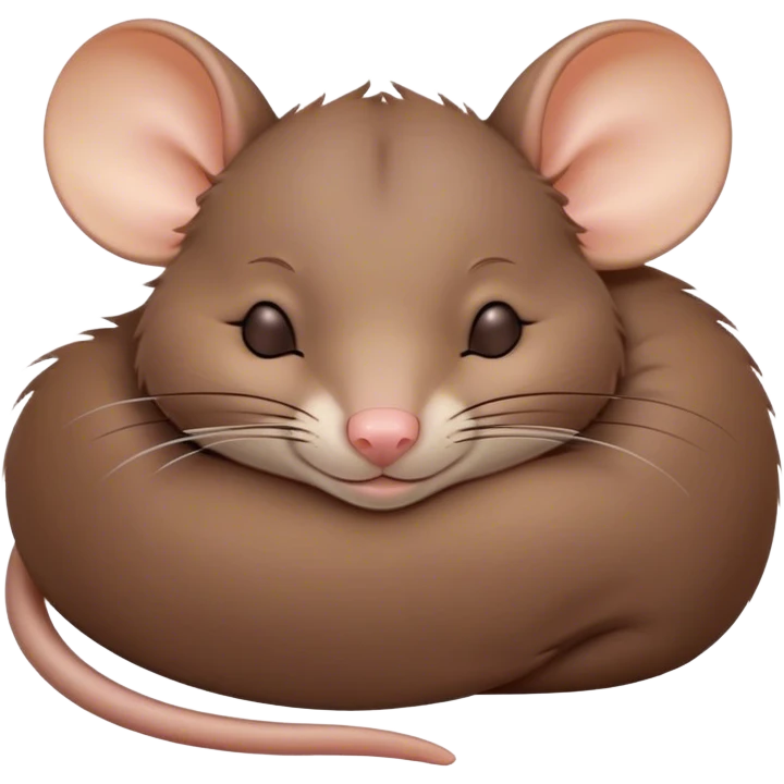 Meme-Worthy Cute Sleeping Brown Rat Portrait Emoji, Head resting peacefully with a contented smile, showcasing a compact, nimble build and a luxuriously soft brown coat, eyes gently closed in serene, restful slumber, Simplified yet hilariously adorable features, highly detailed, glowing with a soft, drowsy light, high shine, relaxed and utterly lovable, stylized with an air of playful laziness, soft glowing outline, capturing the essence of a sleeping rat that feels destined to become the next viral sensation of adorable urban rest! emoji