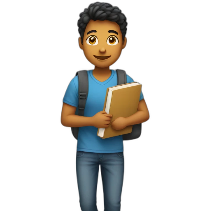 student carrying book emoji