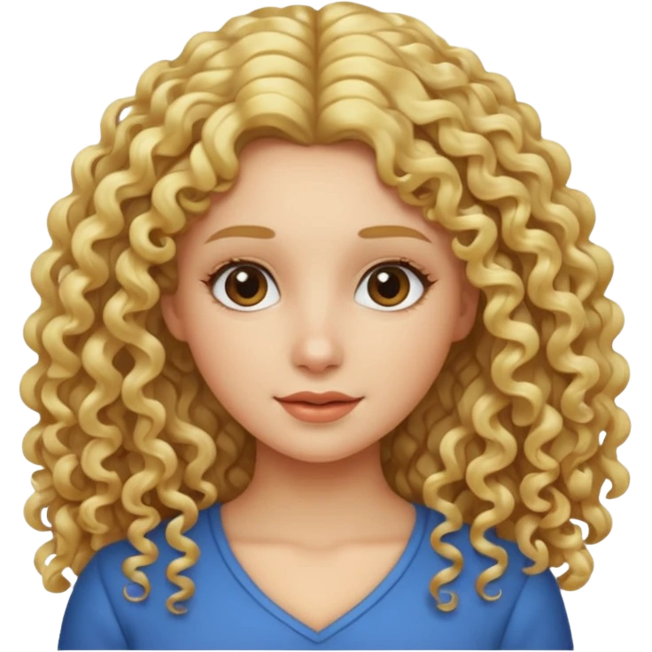 curly blond long hair woman emoji