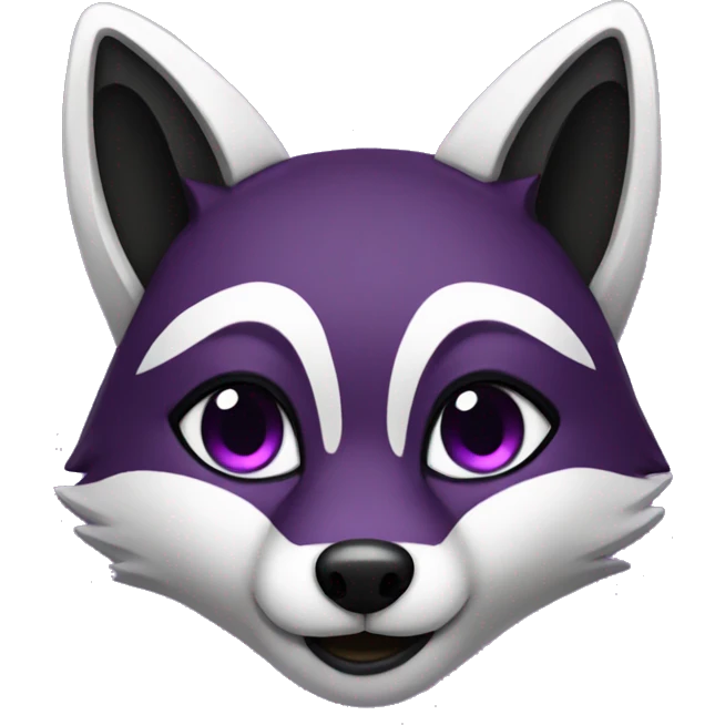 Black and purple fox emoji