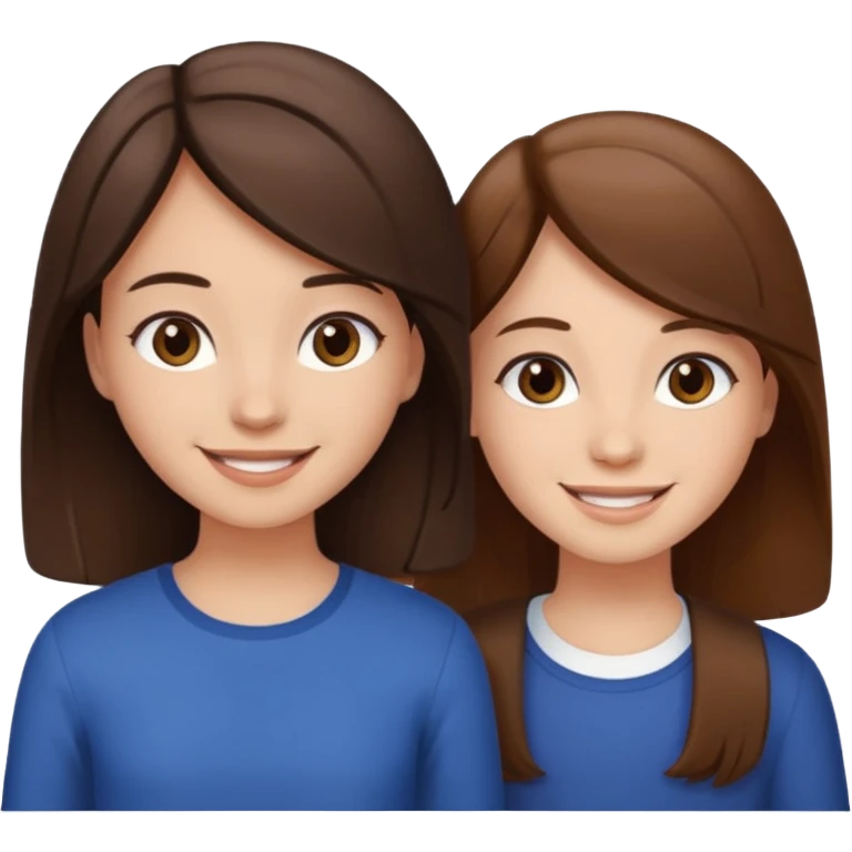 2 Besties g girls one dark brown hair one light brown hair emoji