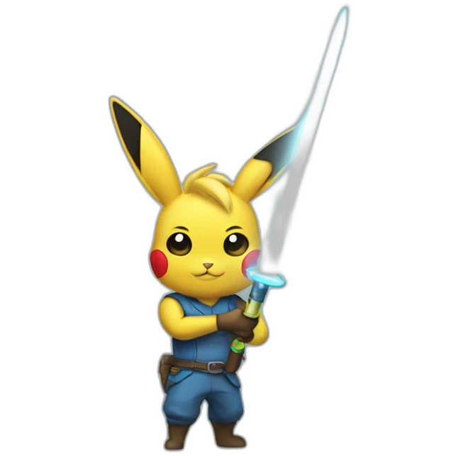 Pickatchu avec un sabre laser emoji