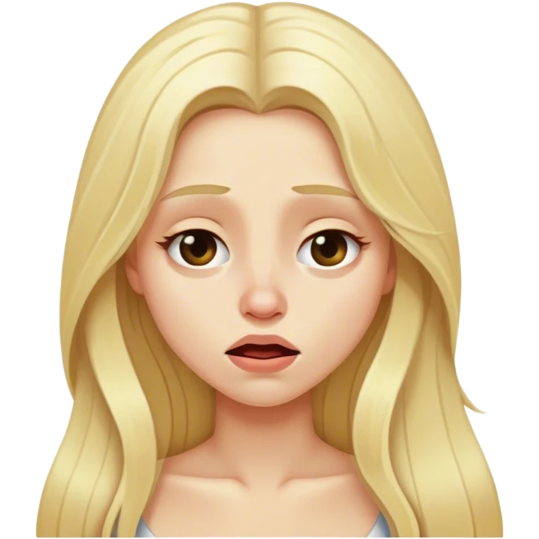 drunk blonde long hair pale emoji