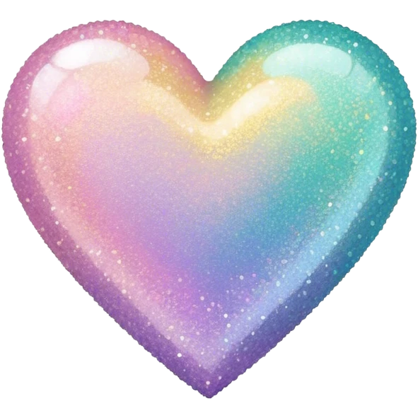 Colorful pastel glitter heart emoji