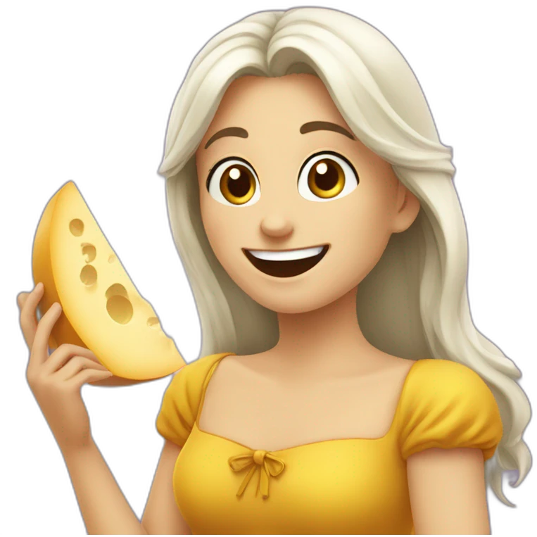 happy eleonora eating cheese emoji