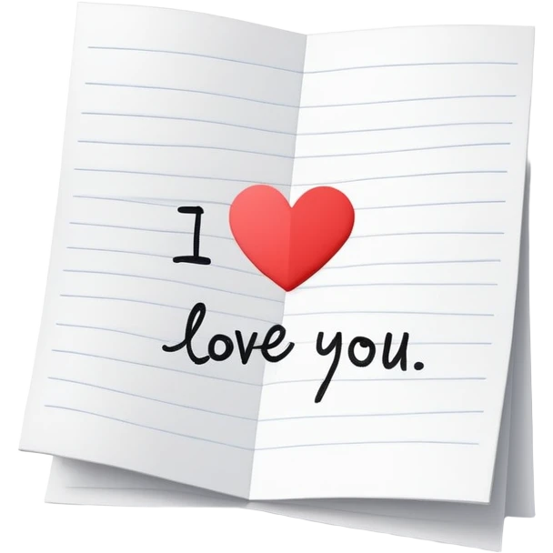 “I love you” note emoji