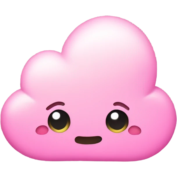 Thoughts cloud emoji with pink heats emoji