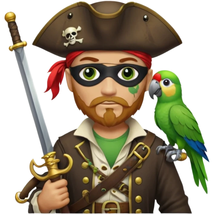 pirate and parrot emoji