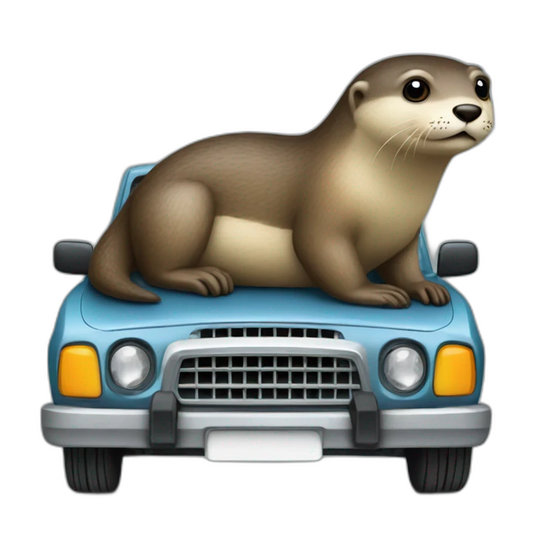 Loutre sur voiture emoji