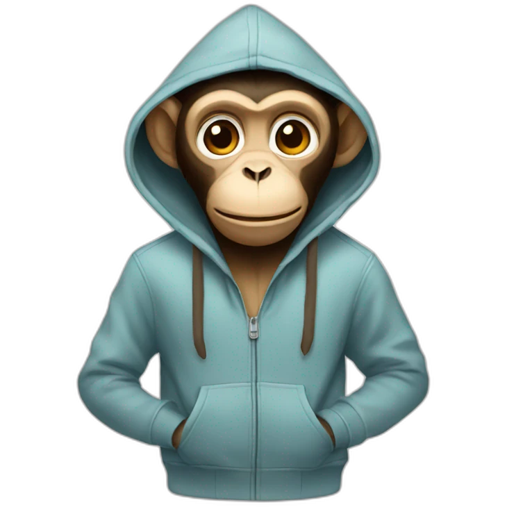monkey wearing a hoodie emoji