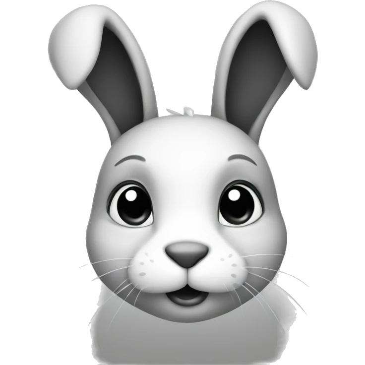 bunny black and white emoji