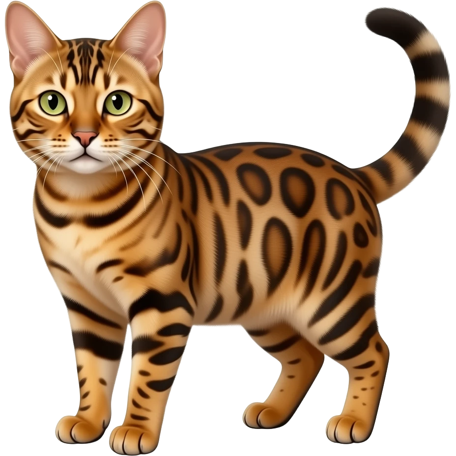 Realistic beautiful fine aesthetic Bengal cat emoji
