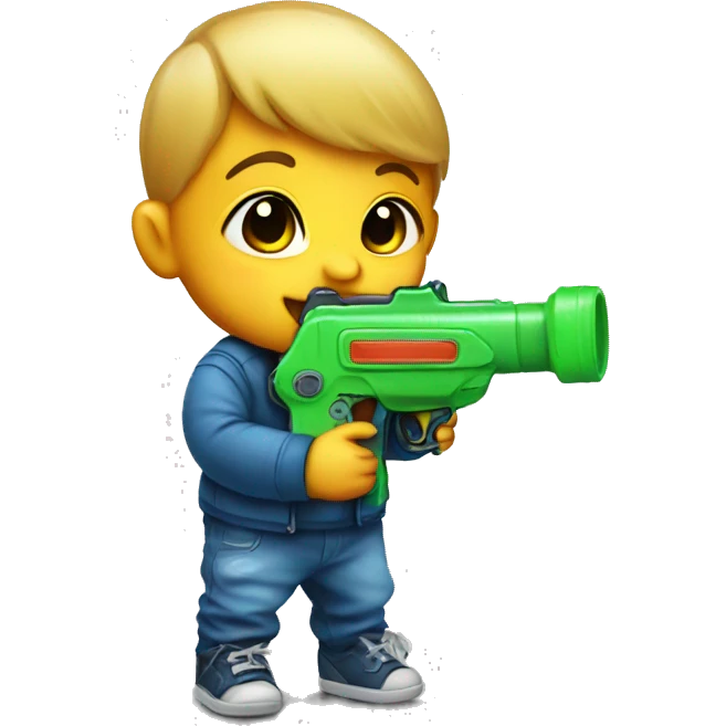 baby with squirt gun emoji