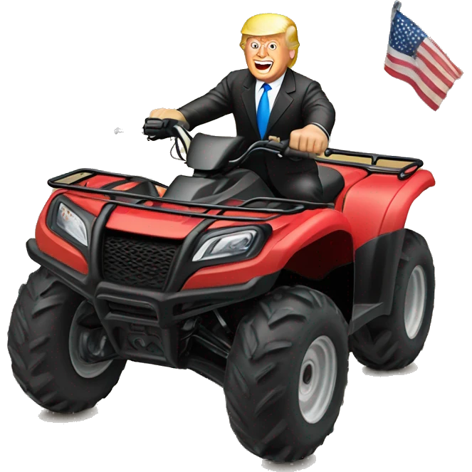 Donald Trump riding a Honda Fourtrax emoji