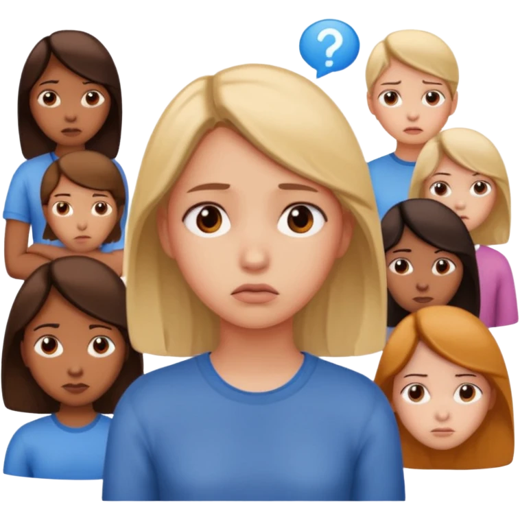 the girl thinks about several people emoji