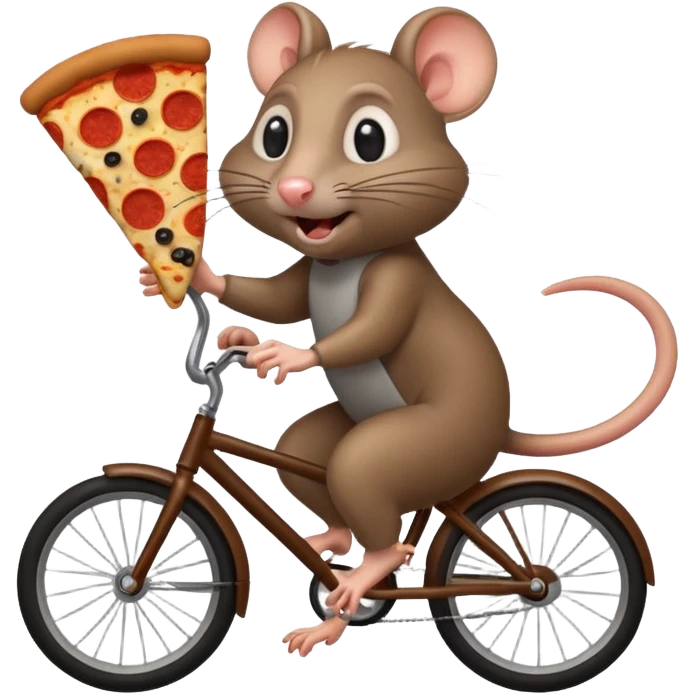 rat stealing pizza on a bike emoji