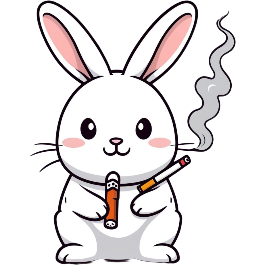 Easter bunny smoking emoji