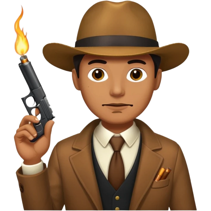 Mafia holding cigar and gun emoji