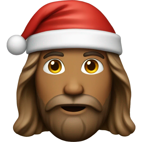 jesus with a santa hat on emoji