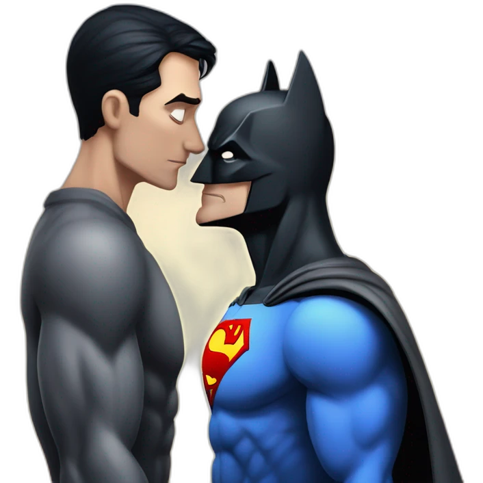 Superman kissing Batman emoji